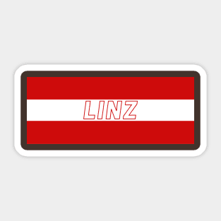 Linz City in Austria Flag Colors Stripes Sticker